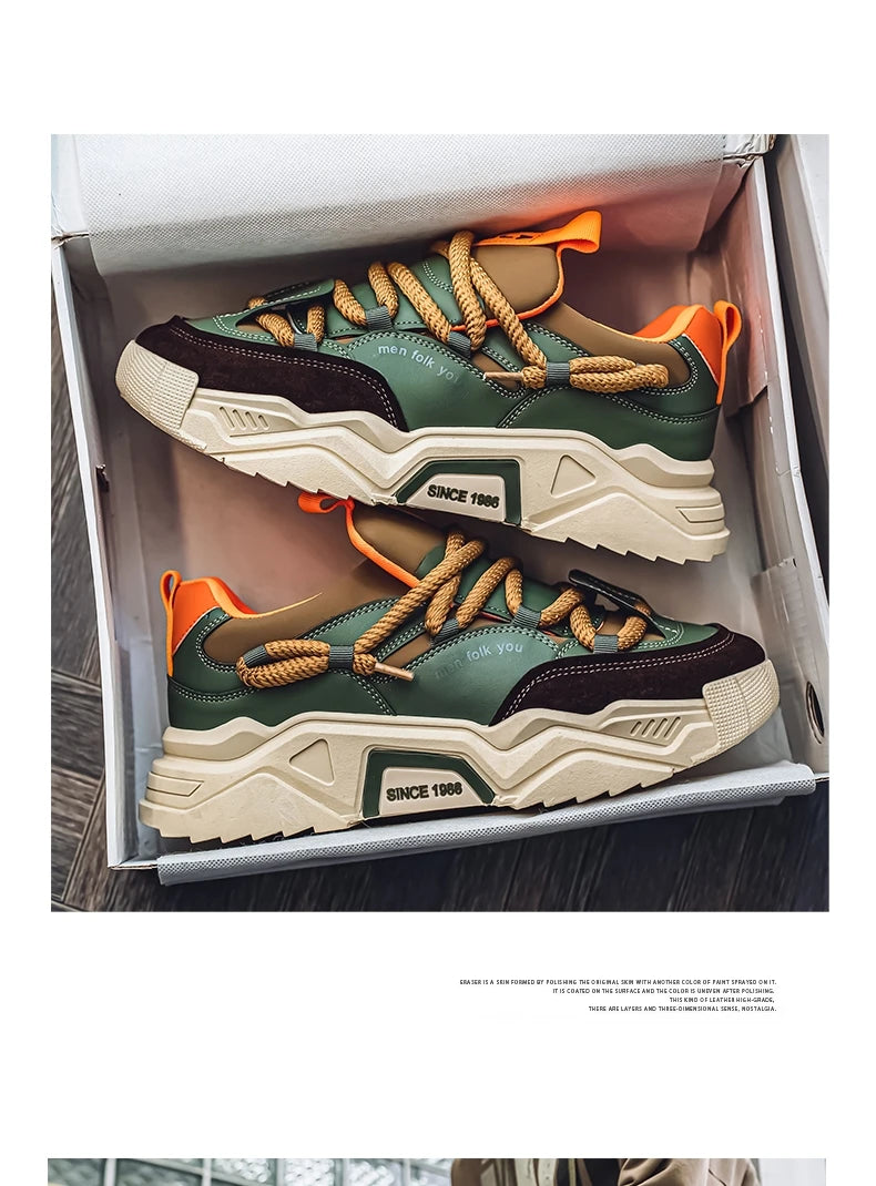 New Men's Casual Sneakers 2025 Spring Fashion Versatile Low-Top Skateboard Shoes for Men Suitable for Outdoor Sports Pi-Mart