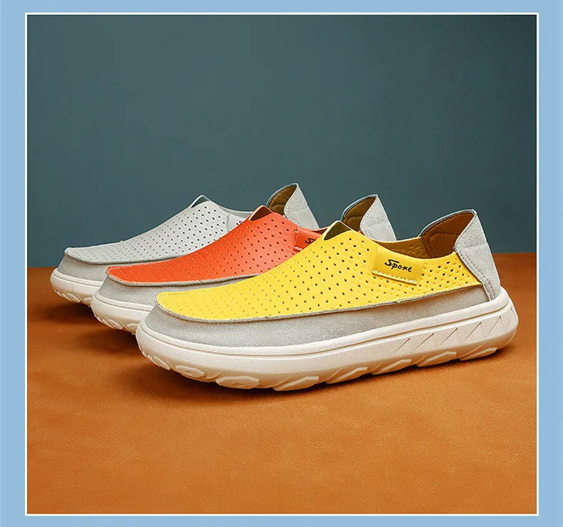 2026 New Men's Casual Shoes Fashion Comfortable Men's Shoes High Quality Leather Men Driving Shoes Handmade Flat Shoes Size 46 Pi-Mart