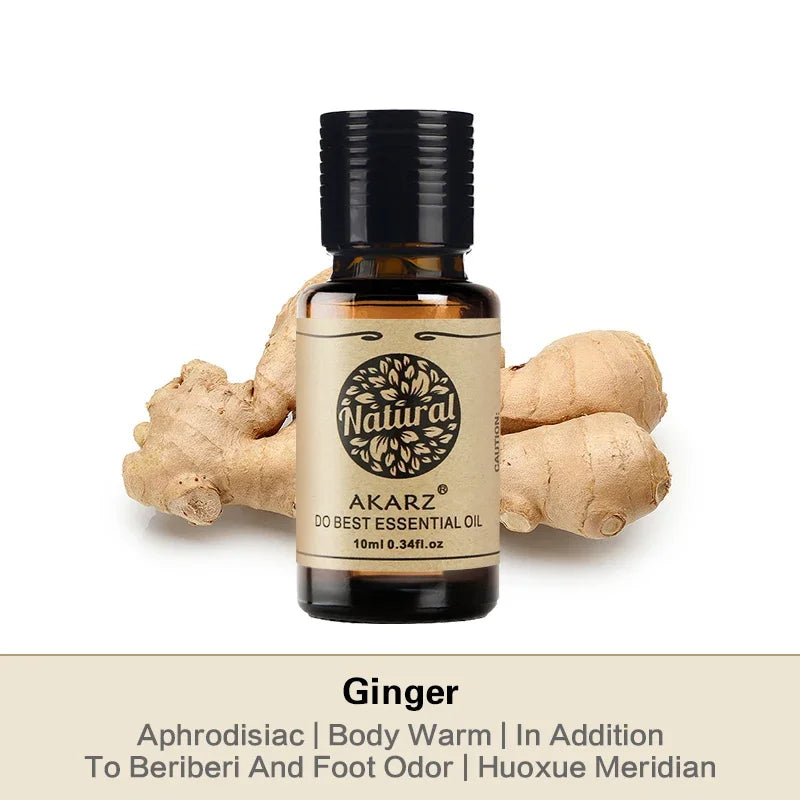 AKARZ Ginger Essential Oil Natural Aromatherapy for Skin Body Hair Care, Candle ,Soap ,Making , DIY ,Massage Aroma Ginger Oil Pi-Mart