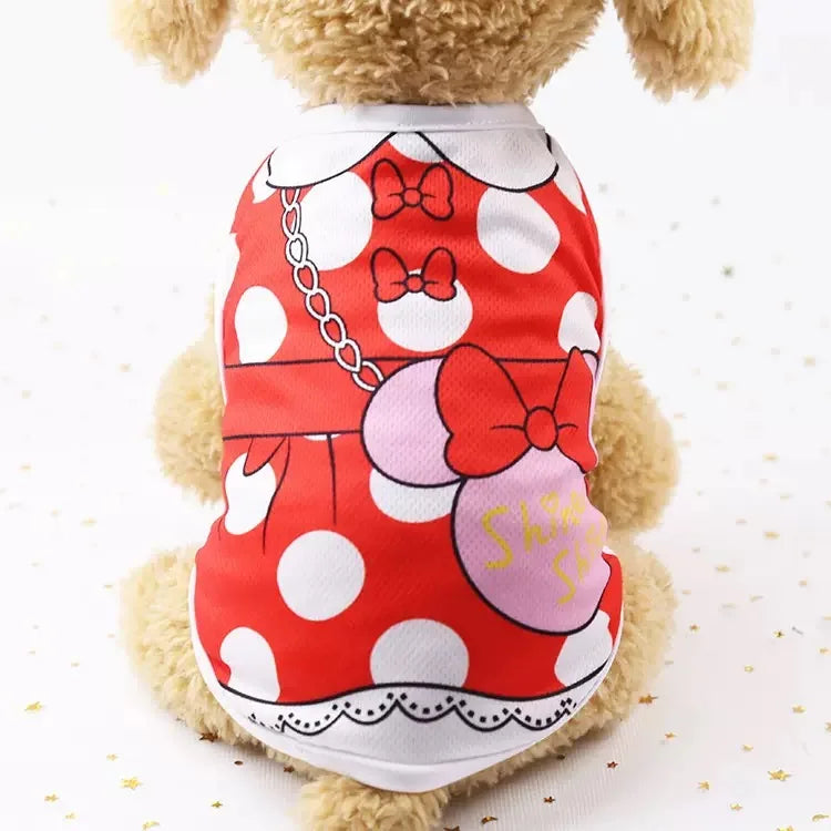 Pet Dog Clothes Cartoon Clothing Puppy Dogs Soft Vests Summer Shirt Casual T-Shirt for Small Pet Supplies Pi-Mart