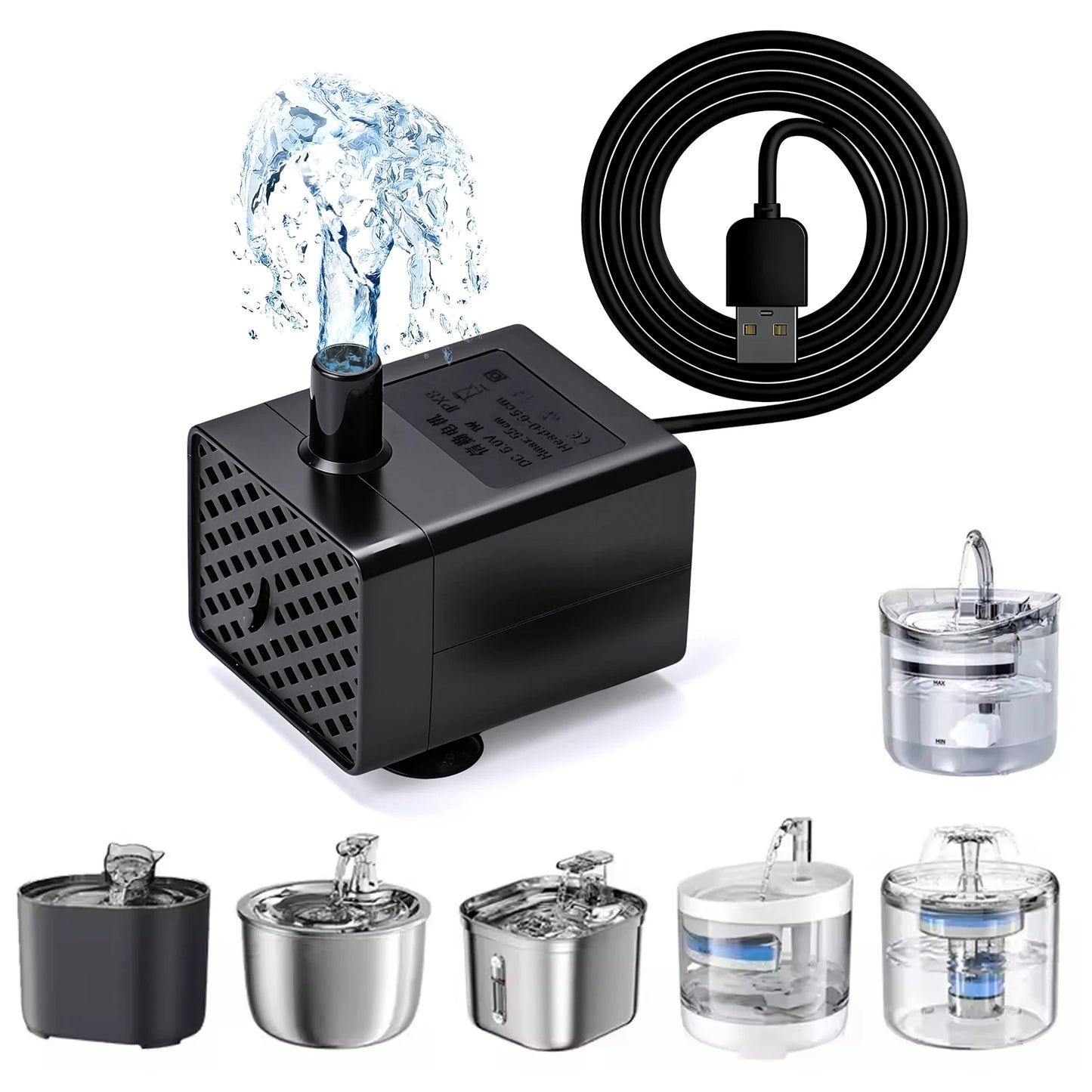 Water Pump Pet Cat Water Dispenser Anti Dry Burning Motor Replacement for Dog Cat Water Dispenser Drinking Bowl Pet Products Pi-Mart