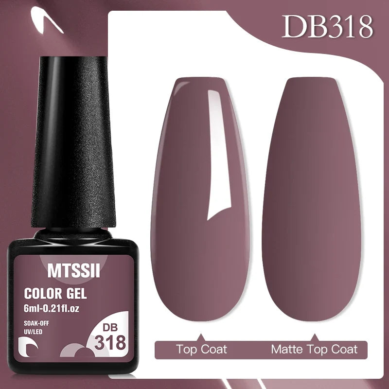 Mtssii 6ML Chocolate Color Gel Nail Polish Brown Semi Permanent UV Gel Autumn Winter Popular Soak Off Nail Art Gel Varnishes Tri Light Beauty