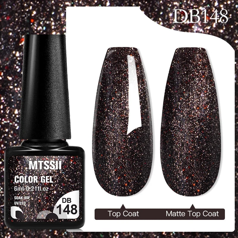 Mtssii 6ML Chocolate Color Gel Nail Polish Brown Semi Permanent UV Gel Autumn Winter Popular Soak Off Nail Art Gel Varnishes Tri Light Beauty