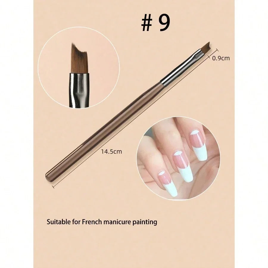 Acrylic Nail Brush Set Acrylic Powder Brush PolyExtension Gel Brush Nail Polish Carving Pen ForWomen Home Solon Diy Nail Art Brushes NailPen,Pinceau Ongle Gel Tri Light Beauty