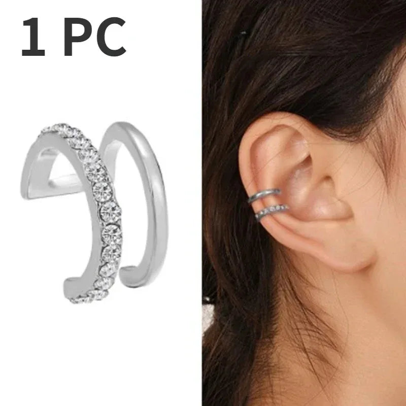 EVISPOL 1Pc Hot Sale Cute Metal Leaf Earcuff Clips On Earring for Women Fake Piercing Cartilage Earrings Ear Ring Without Hole Pi-Mart