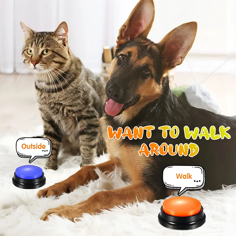 Dog Toys Funny  Recordable Pet Travel Talking Pet Starters Pet Speaking Buttons Portable Cute Pet Supplies Communication Dog Pi-Mart