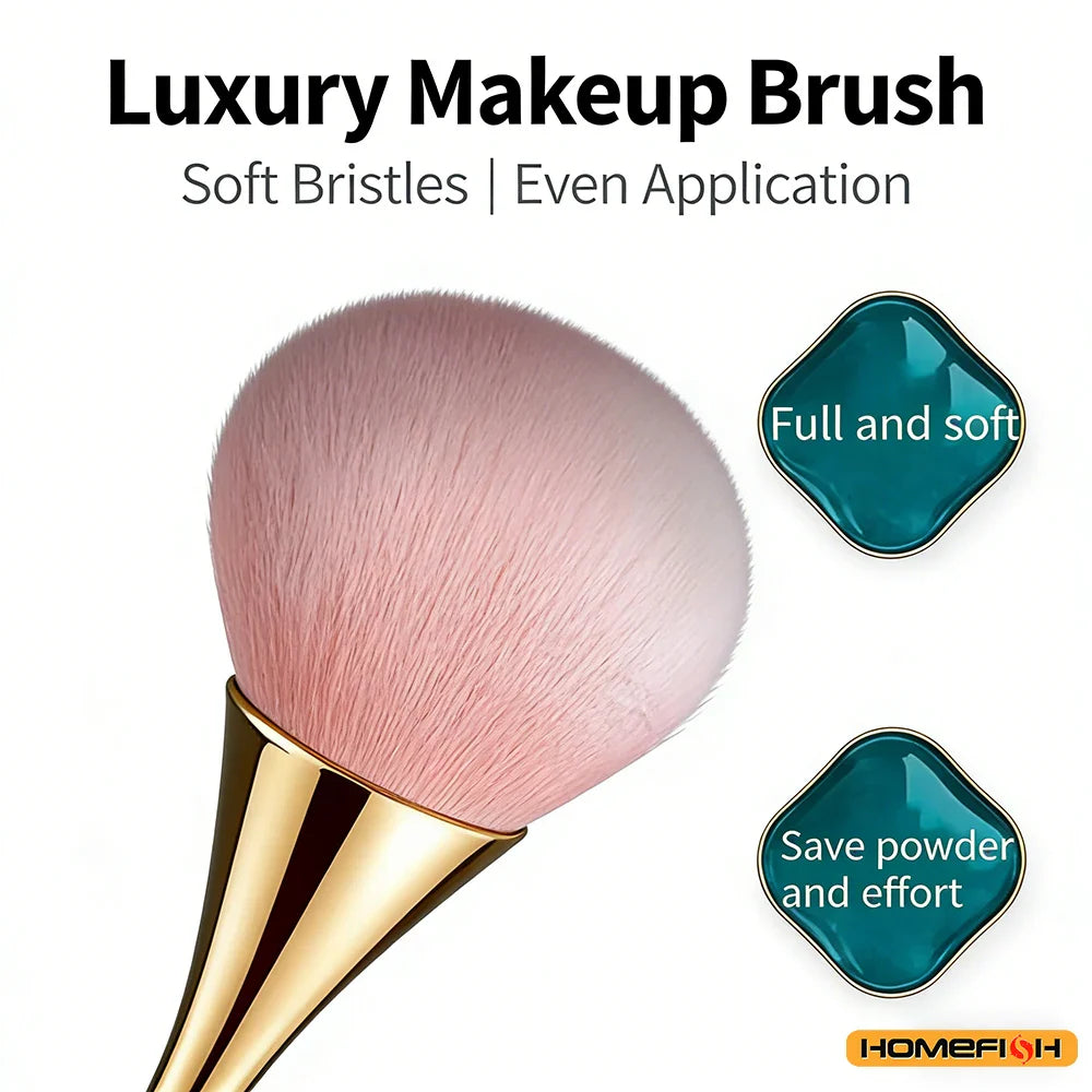 Small Fluffy Soft Powder Brush for Blush & Setting Powder, Waist Design Beauty Tool Tri Light Beauty