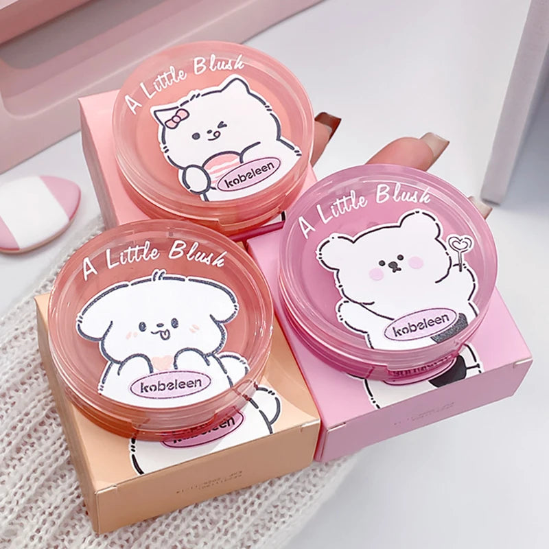 Cat Paw Cream Blush With Thumb Powder Puff Natural Matte Brighten Purple Apricot Rubores Cute Blusher Rouge Korean Dupes Makeup Pi-Mart