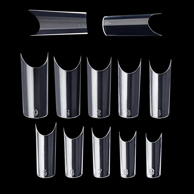 500 Pcs Curved C Fake Nail New Materials Top Quality Full Cover Nails Tips Transparent Gel Para Unha False Nails Beauty Products Tri Light Beauty