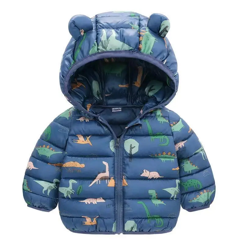 2023 Baby Girls Jackets For Kids Cartoon Bear Zipper Coats Autumn Boys Warm Hooded Down Jackets Children Christmas Outerwear LadyShow.Store