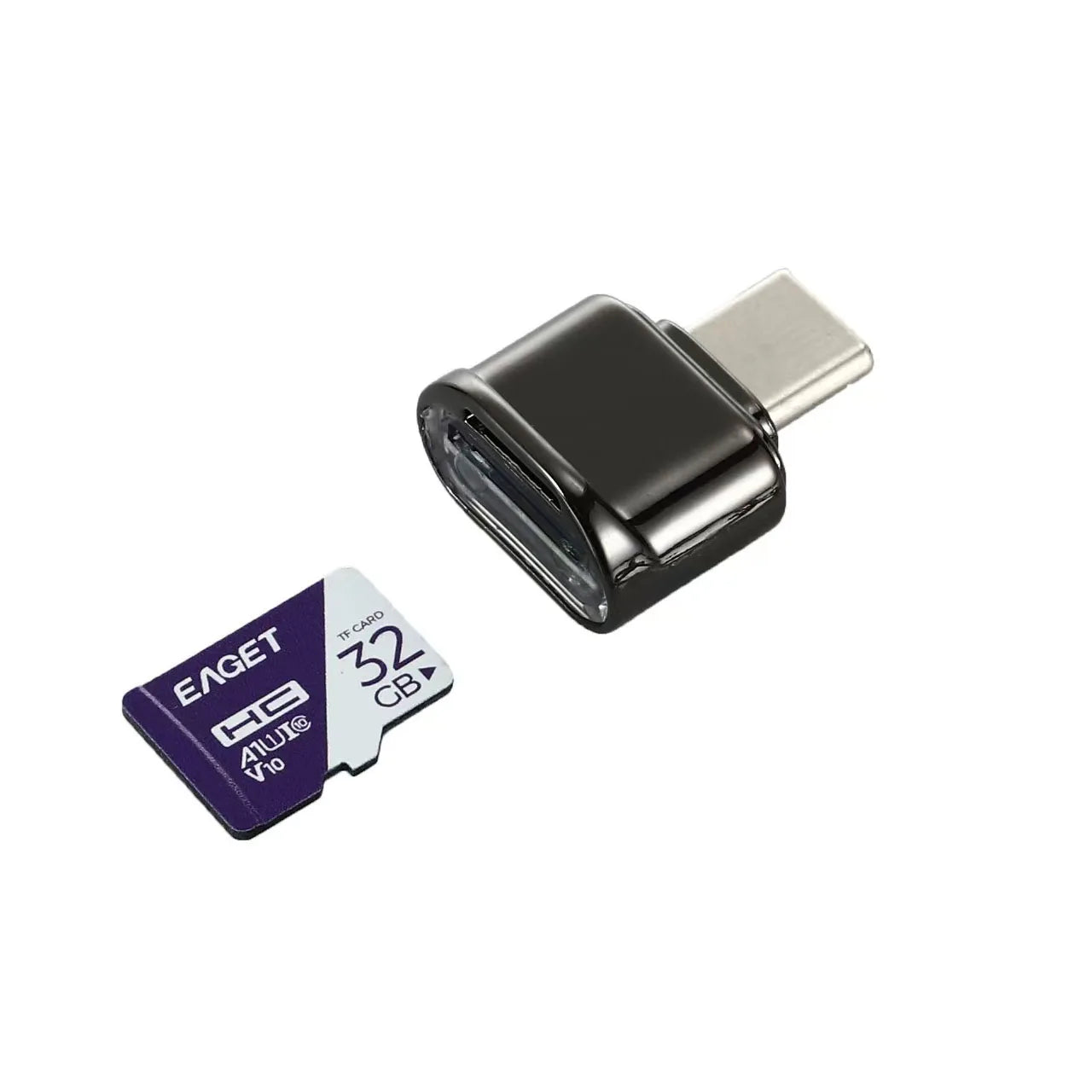 2 Pcs TF Card Reader, Silver USB C to USB Adapter, Suitable for iPhone 17/17 Pro and Other Mobile Phones Pi-Mart