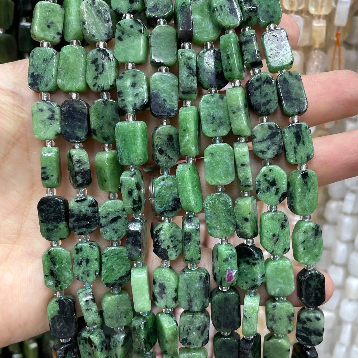 Natural Stone Flat Rectangle Amethyst Lapis Lazuli Quartz Apatite Spacer Beads For Jewelry Making Diy Bracelet Accessorie 8*12MM Pi-Mart
