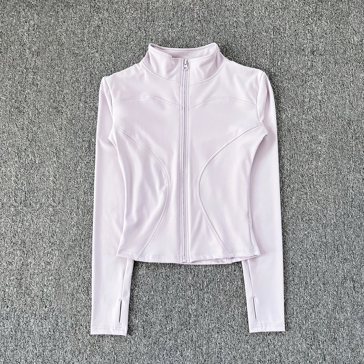 Women Sport Jacket Long Sleeve Shirt Workout Coat Gym Training Clothing Yoga Sportswear Pi-Mart