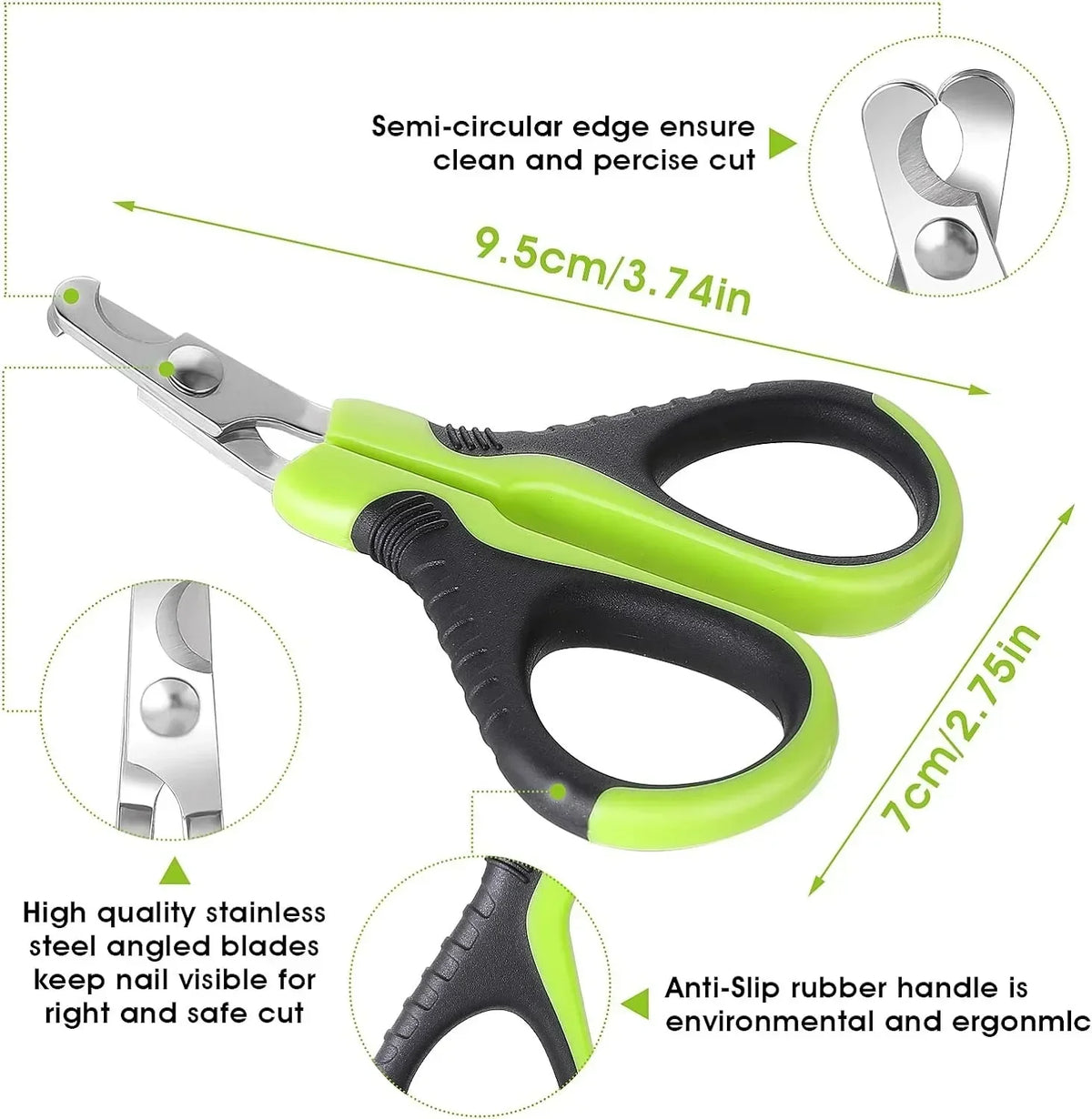 Hot Sale Cat Nail Toe Claw Clippers Trimmer Grooming Tools Animals Pet Supplies Stainless Steel Dog Nail Clipper Scissors Pi-Mart