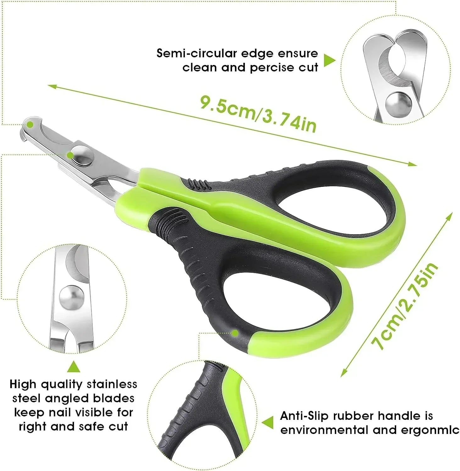 Hot Sale Cat Nail Toe Claw Clippers Trimmer Grooming Tools Animals Pet Supplies Stainless Steel Dog Nail Clipper Scissors Pi-Mart