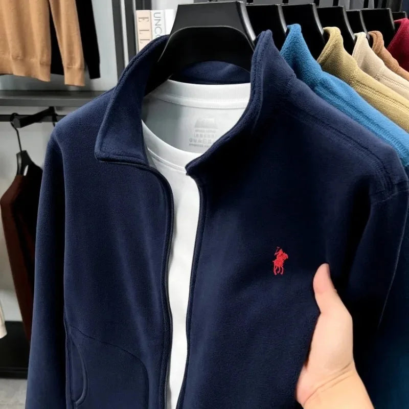 Luxury brand men's jacket winter thick plush warm pockets new coat fashion classic Paul embroidery zipper stand up collar top LadyShow.Store