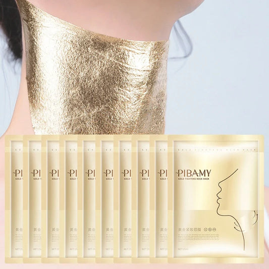 Gold Firming Neck Mask Moisturizing Nourishing Brightening Hydrating Neck skincare Masks Beauty Necks Skin Care Products Tri Light Beauty