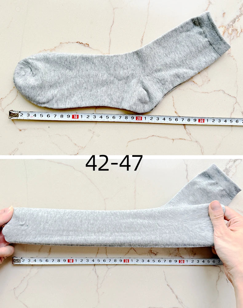HSS 5/10 Pairs Men's Cotton Blend Socks Black Business Men Socks Soft Breathable Summer Winter for Male Socks Plus Size (6.5-14) Pi-Mart