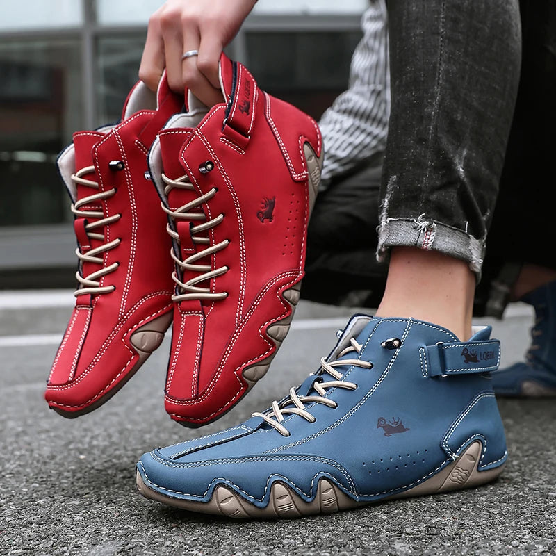 Leather Casual Shoes Sneakers for Men Fashion Outdoor Walking Loafers Shoes Comfortable Footwear Luxury Man Boots 2024 New In Pi-Mart