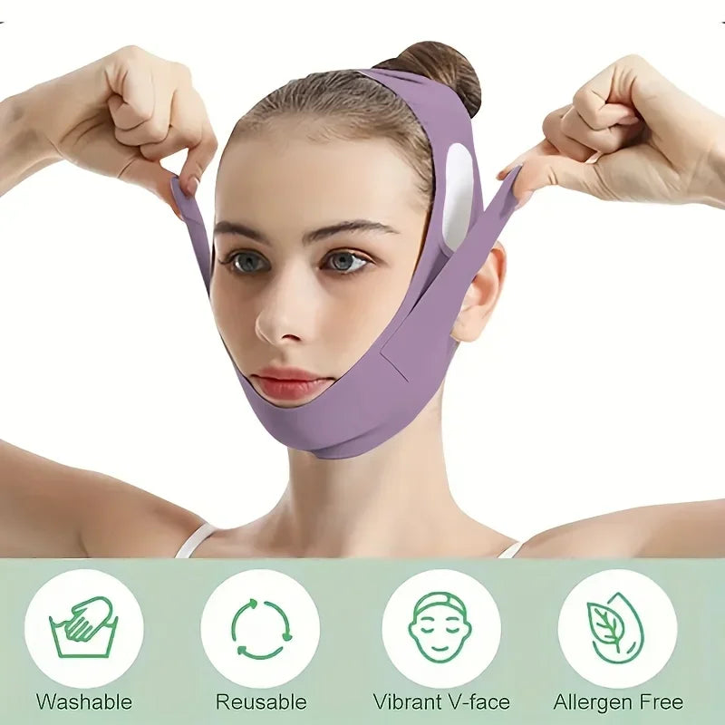 Overnight Face Lift Band with Graphene Fiber - Double Chin Reducer & Jawline Definer, Washable Reusable Beauty Strap 5 Sizes LadyShow.Store