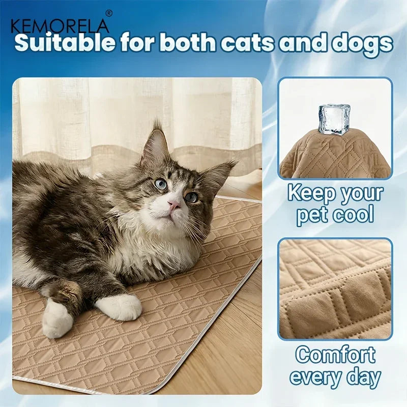 KEMORELA Dog Cat Summer Cooling Pad Mat Washable Puppy Big Dog Ice Gel Bed Mattress Cool Mascotas Cushion Blanket Pet supplies Pi-Mart