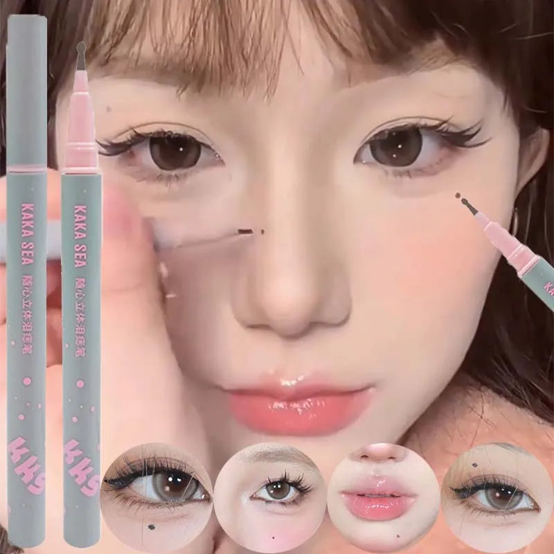 Realistic Natural Freckle Pen Fast Drying Waterproof Lifelike Round Head Freckle Spot Stamp Lasting Non-fading Dot Mole Make Up Pi-Mart