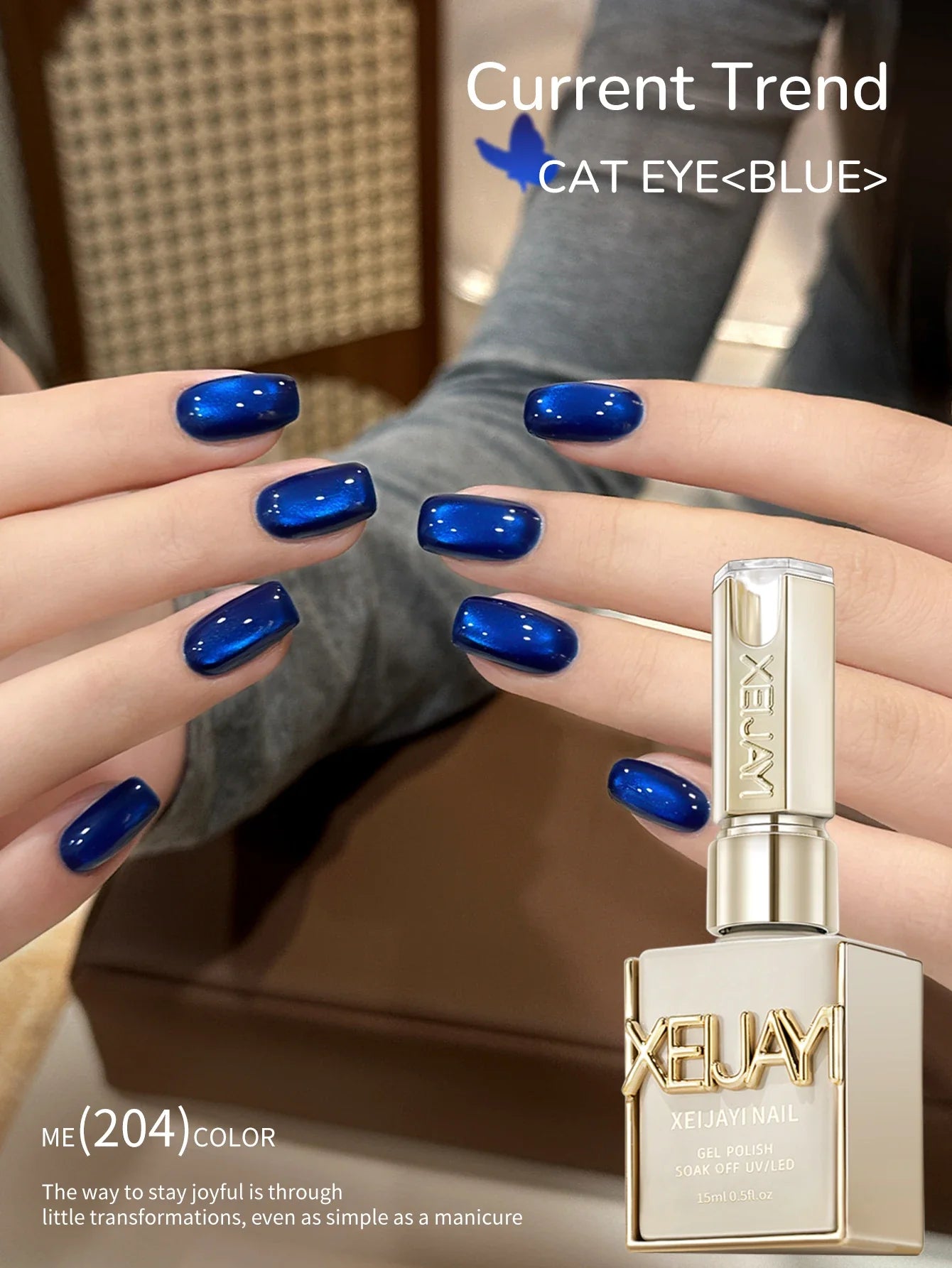 XEIJAYI 1pc 15ML Blue cat eye Nail Gel polish Semi Permanent Nail Art Soaking UV LED Nail Salon DIY Nail Salon Gel Tri Light Beauty