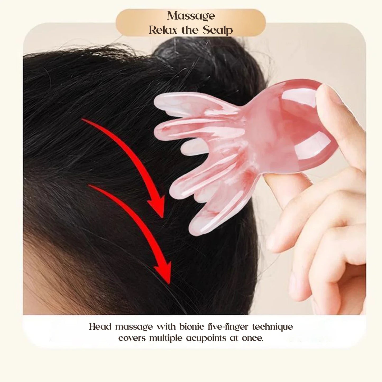 Octopus Head Massager Comb Head Meridian Manual Acupressure Tool Portable SPA Gua Sha Massage Comb Tri Light Beauty