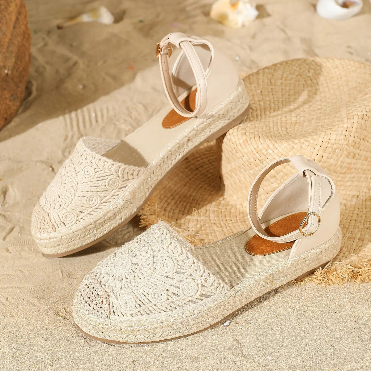New 2026 Summer Women's Vintage Flats Hemp Rope Bottom Sandals Comfortable Sandals Women's Fisherman Sandals Sandalias De Mujer Pi-Mart