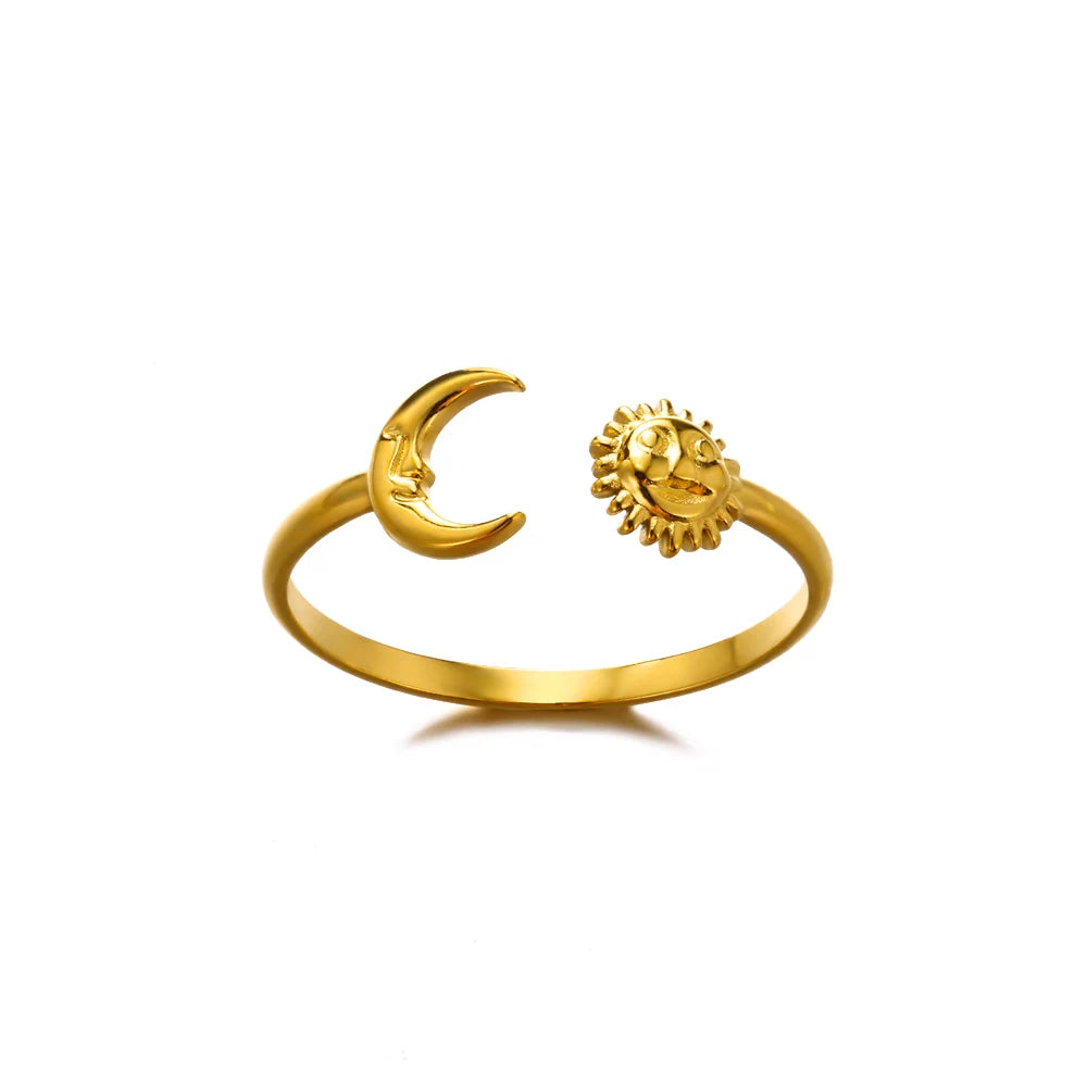 316L Stainless Steel Shell Rings for Women Adjustable Gold Color Little Star Open Rings Female Jewelry Weddings Gifts New Trendy Pi-Mart