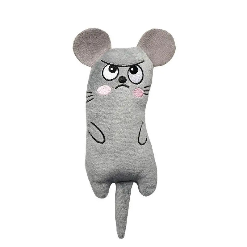 Funny Pet Plush Catnip Toy Cat Expressive Mouse Toys Interactive Cat Toy Kitten Bite Resistance Toy Pet Accessories Pi-Mart