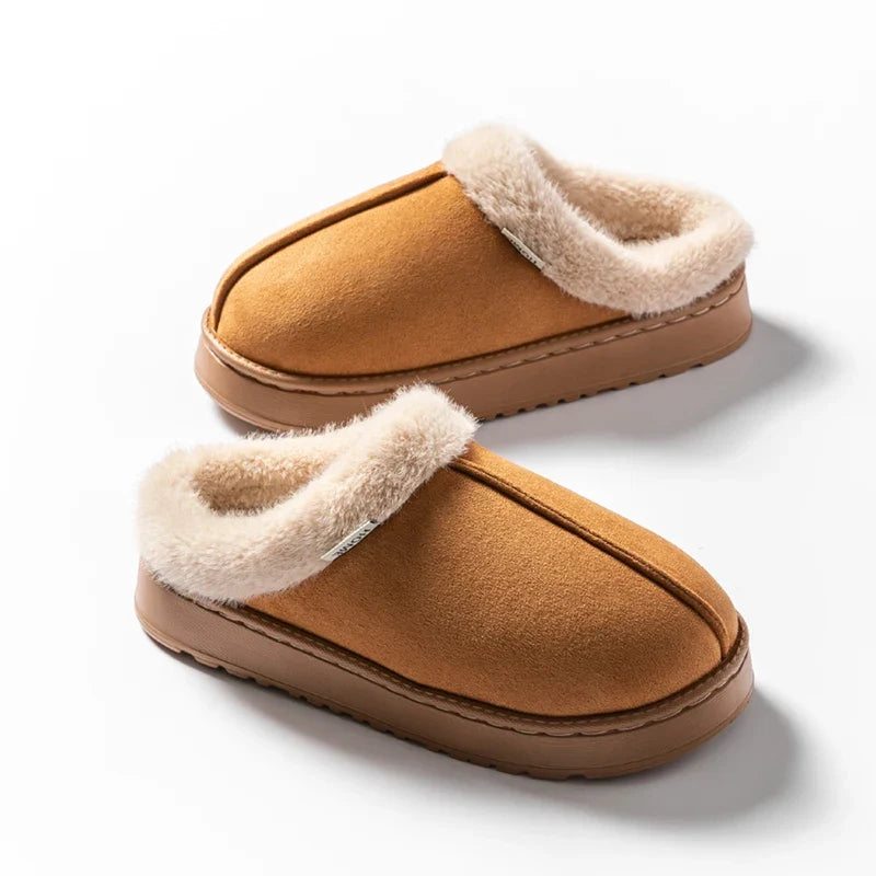 Fashion Women Fluffy Slippers for Autumn and Winter Indoor EVA Thick Sole Anti-Slip and Warm Unisex Slippers for Winter LadyShow.Store