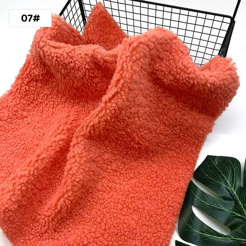 New Teddy Velvet Curled Plush 45x50cm Home Lamb Plush Fabric Soft Artificial Fur Polyester Fiber Mink Fabric DIY Plush Doll Pi-Mart