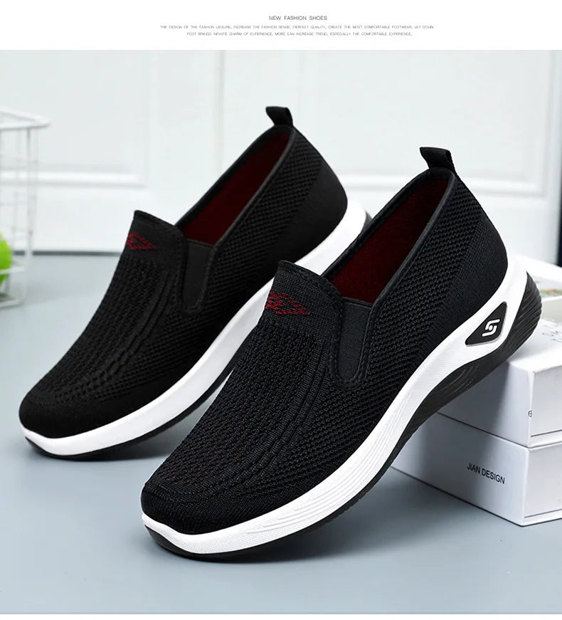 Women's Shoes Spring and Autumn New Mesh Breathable Casual Shoes Outdoor Lightweight Non-slip Wedge Heel Thick-soled Sneakers Pi-Mart