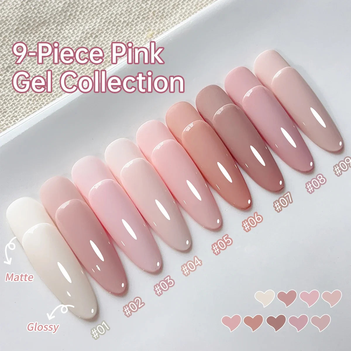9 Colors Pink Patting Glue Smudge Canned High Saturation Popular Semi-Solid Nail Polish Glue Nail Salon Tri Light Beauty
