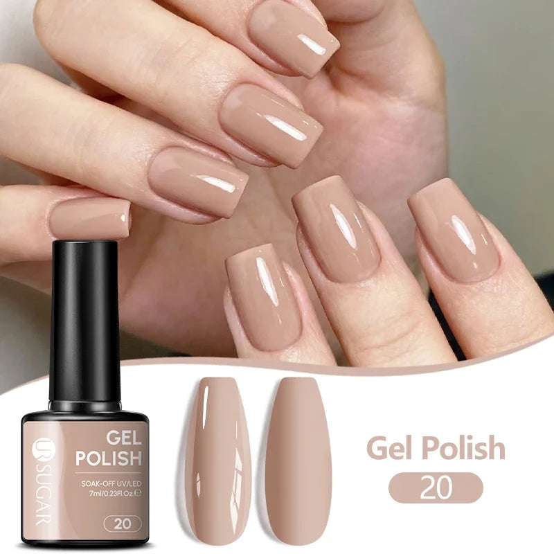 UR SUGAR 7ML Nail Gel Fresh Macaron 107 Colors All For Manicure Semi Permanent Soak Off LED UV Long-Lasting Nail Art Varnish Tri Light Beauty