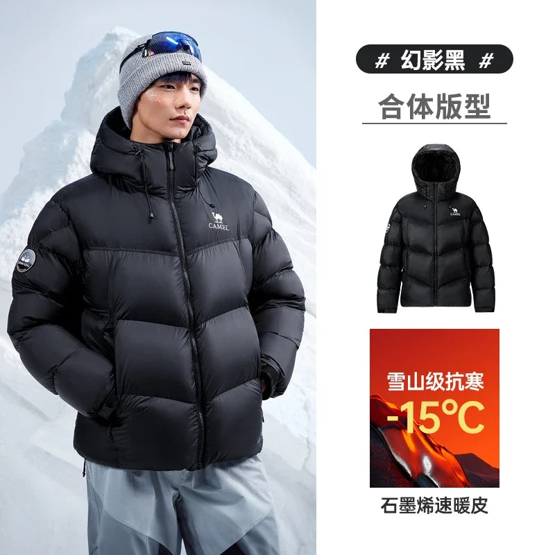 GOLDEN CAMEL Outdoor Down Jackets Unisex Women's Winter Coats High-loft Windproof Warm Duck Down Padding Puffer Jacket Camping LadyShow.Store