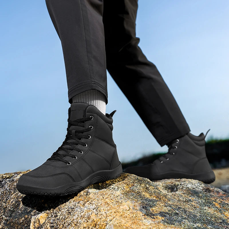2026 New Unisex Sports Shoes Lightweight And Non Slip Walking Shoes Comfortable High Top Solid Color High-Quality Hiking Shoes Pi-Mart