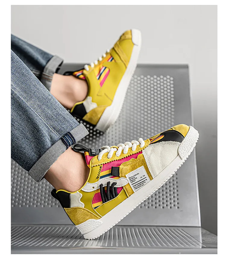 Large Size Men's White Sneakers Autumn Comfortable Non Slip Running Shoes Luxury Soft Sole Fashion Lace Up Outdoor Casual Shoes Pi-Mart