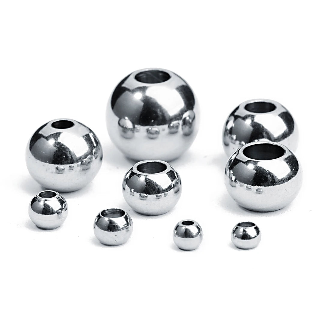 2-10mm High Quality Stainless Steel Beads for Jewelry Making Loose Spacer Beads DIY Bracelet Necklace Bracelets Wholesale Pi-Mart