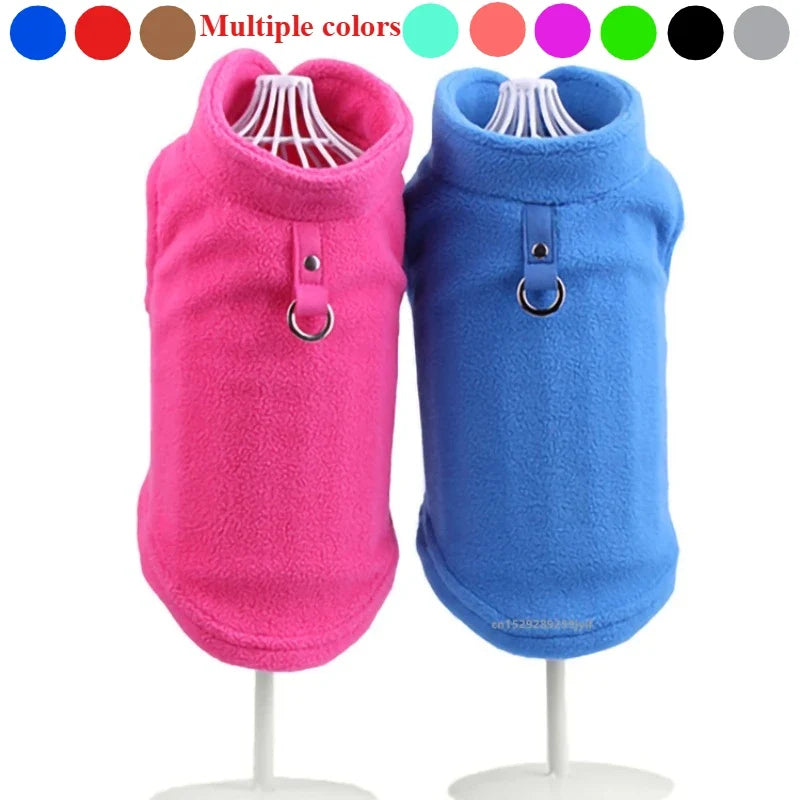 Warm Fleece Dogs Clothes Pet Dog Jacket Vest With D-Ring For Small Dog Cats Clothing French Bulldog Costumes Chihuahua Coat LadyShow.Store