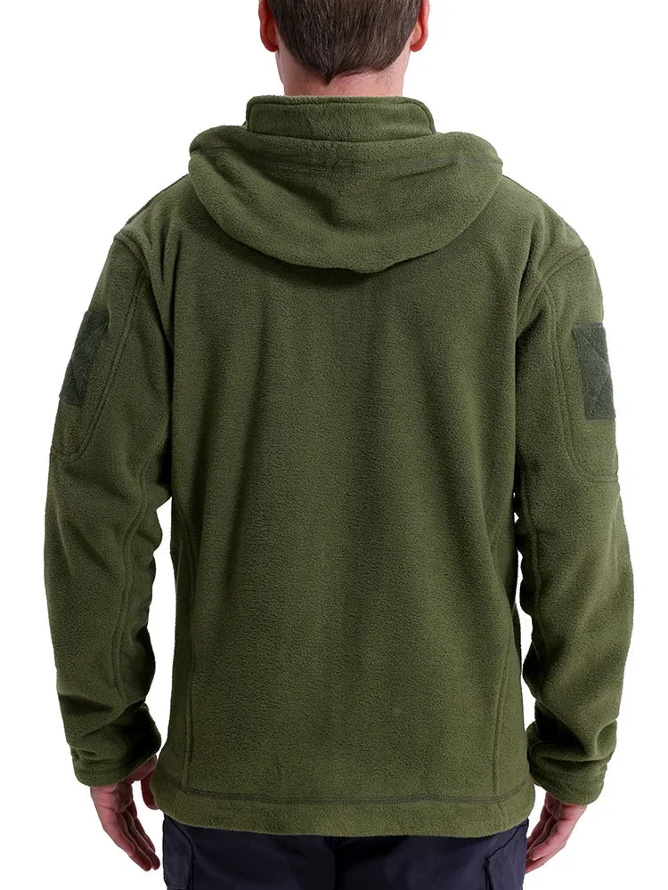 Men's Hunting Fleece Jacket Hiking Hunting Outdoor Fleece  Tactical Jacket Winter Warm Full Zip Military Hoodies Multi-Pockets Pi-Mart