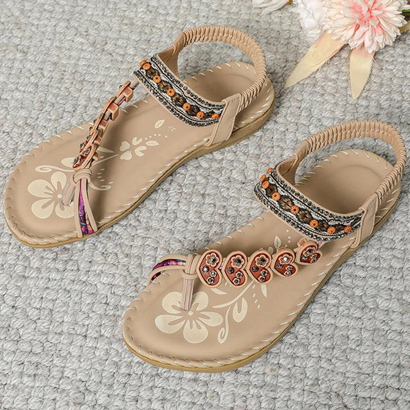 Women's Sandals Bohemia Style Sandals Summer 2026 Shoes For Woman Flip Flops Beach Summer Shoes Women Low Heels Footwear Pi-Mart