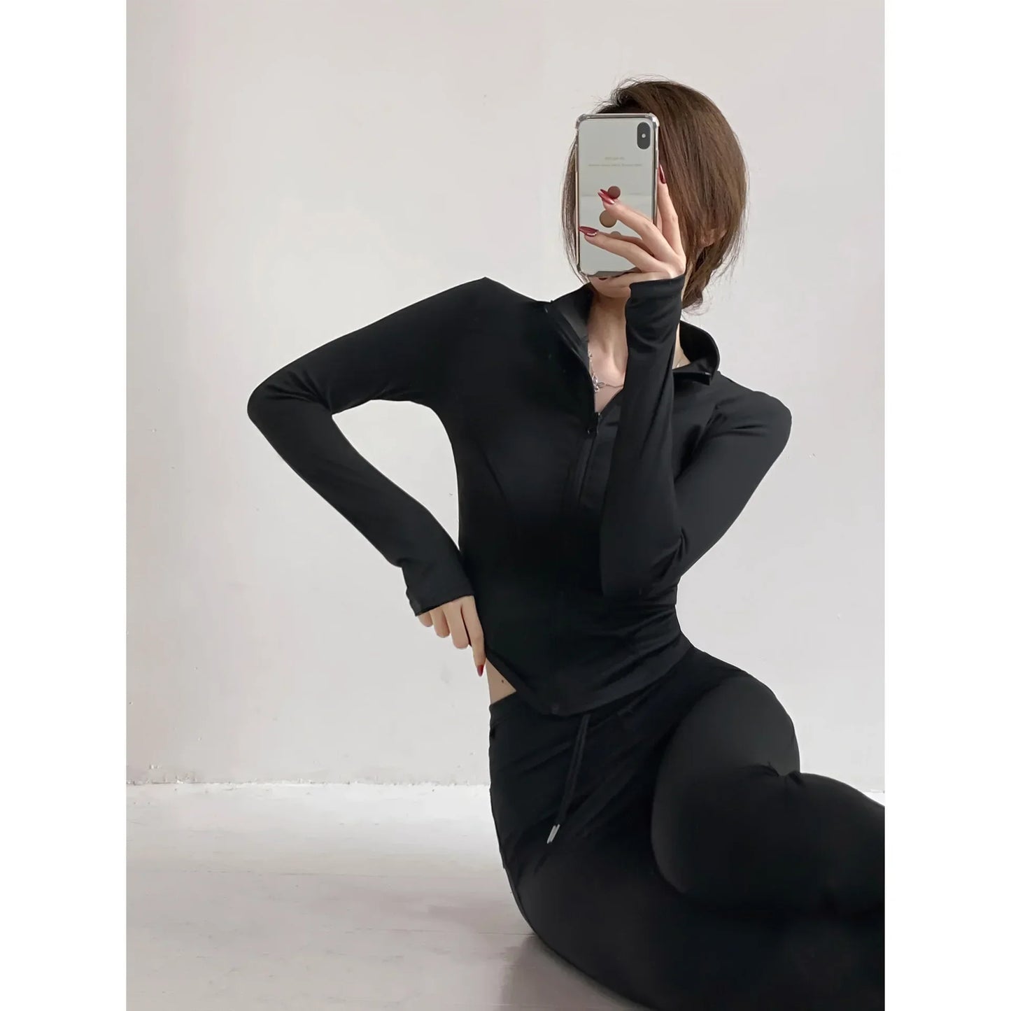 Sun Quick Drying Sports Coat Women's Tight Top Yoga Jacket Long Sleeve Zipper Jacket Running Fitness Women's Jacket S-3XL LadyShow.Store