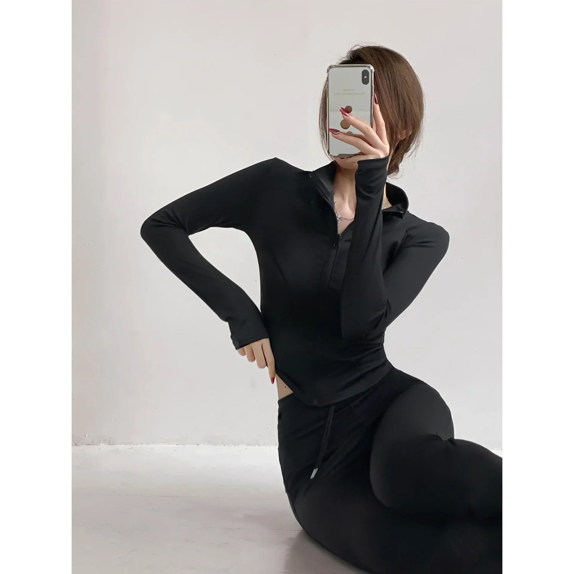 Sun Quick Drying Sports Coat Women's Tight Top Yoga Jacket Long Sleeve Zipper Jacket Running Fitness Women's Jacket S-3XL LadyShow.Store