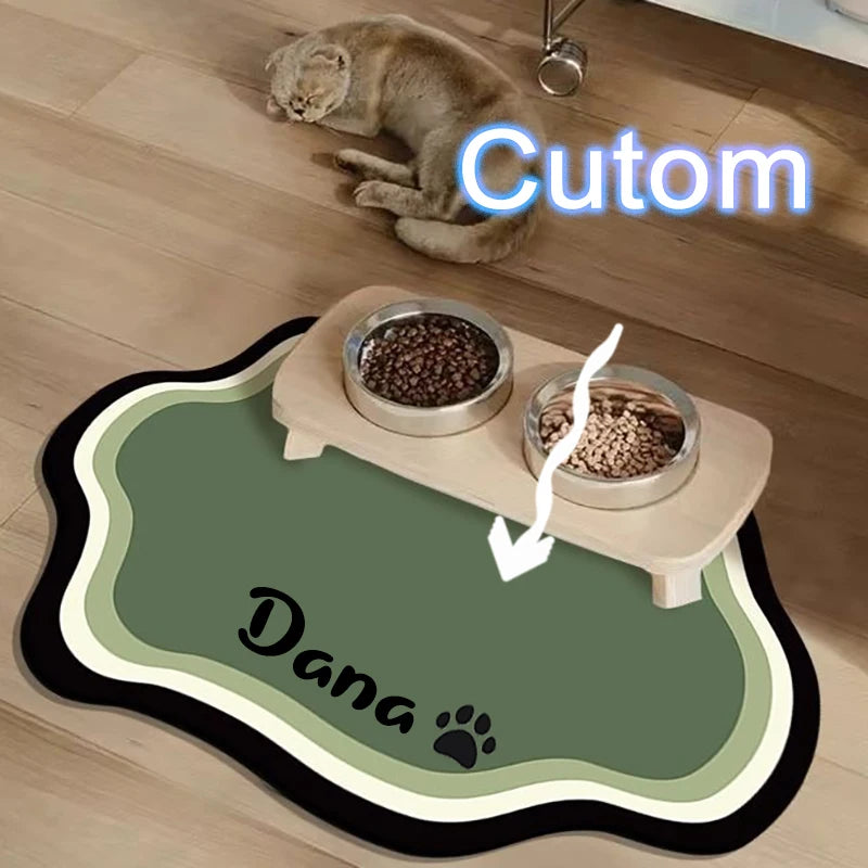  Custom Pet Feeding Mat Cute Shape Dog Diatom Mud Floor Mat Non-Slip Waterproof Home Decoration Dog Feeding Pad Pi-Mart