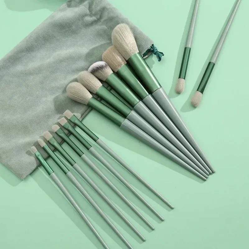13 PCS Makeup Brushes Set, Eye Shadow, Foundation, Blush Brushes for Women, Soft Cosmetic Tools with Bag LadyShow.Store