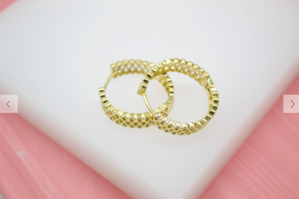 18K Gold Filled Designed Infinite Zirconia Huggies Earring LuxuryLifeWay Online Store