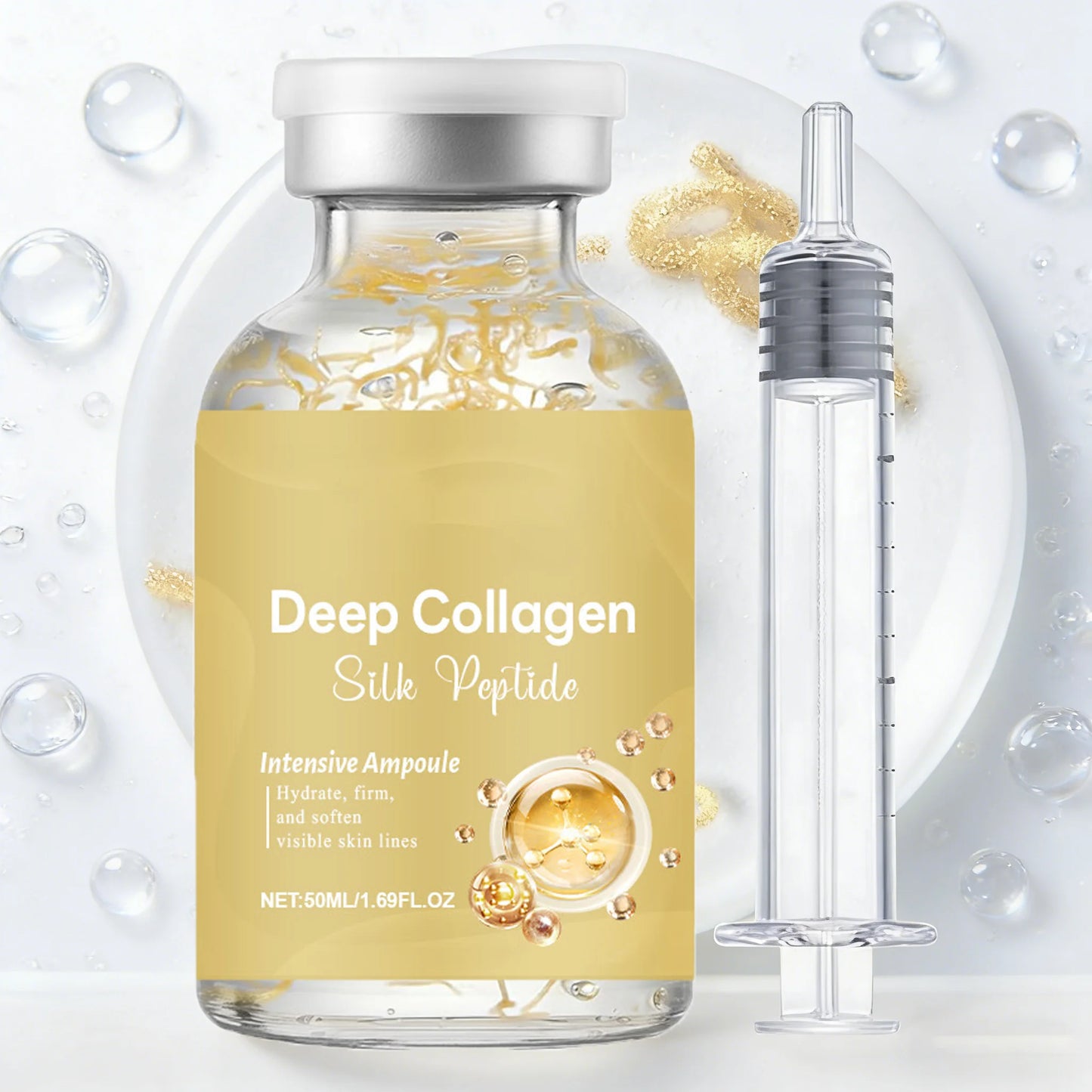 Silk Peptide Ampoule | Anti-Aging Serum with Collagen & 30 Peptide Complex for Intensive Lifting, Skin Tightening & Firming Pi-Mart