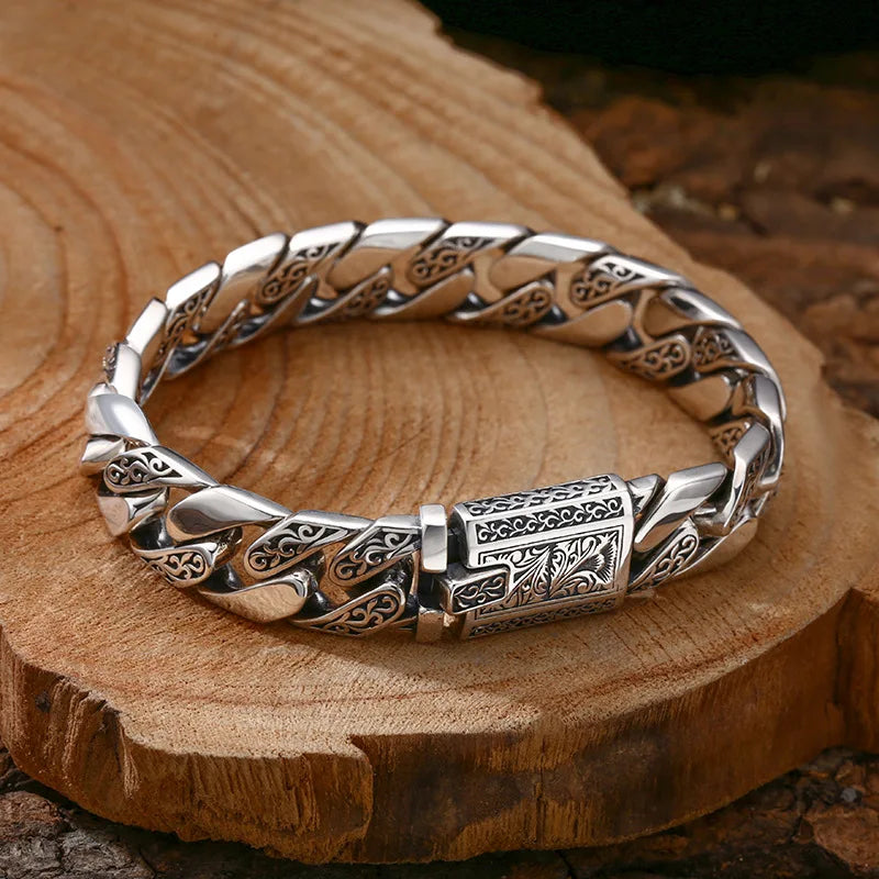 S925 Sterling Silver Timeless Vine Garland Buckle Retro Punk Tank Bracelet Jewelry Creativity Gift Factory Price Pi-Mart